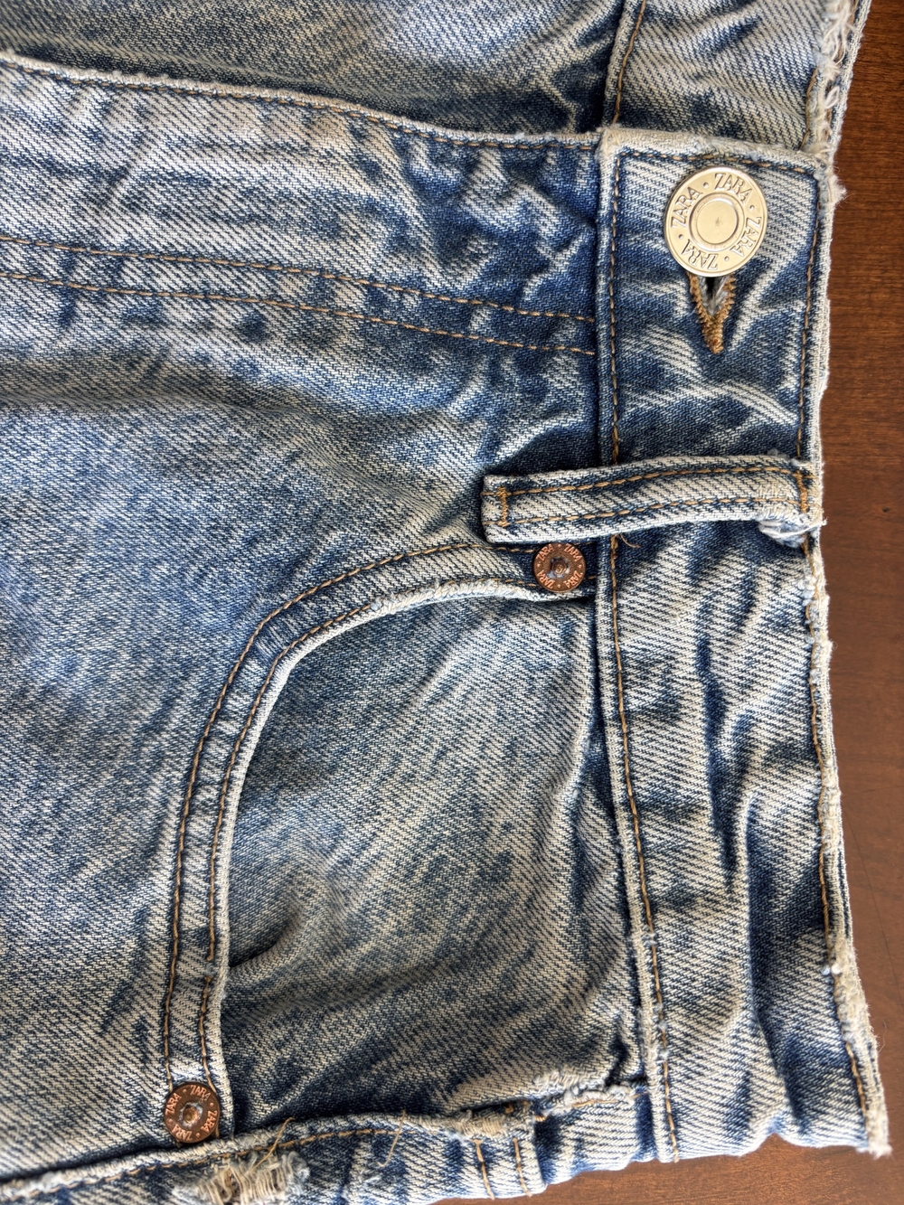 Zara Light Blue High-Rise Denim Shorts - Picture 4 of 4
